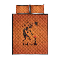 Kokopelli Tribal Quilt Bed Set Native American Southwestern Petroglyph Patterns Sunset Landscape - Wonder Print Shop