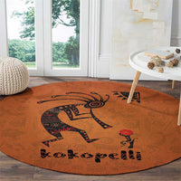 Kokopelli Tribal Round Carpet Native American Southwestern Petroglyph Patterns Sunset Landscape - Wonder Print Shop
