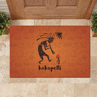Kokopelli Tribal Rubber Doormat Native American Southwestern Petroglyph Patterns Sunset Landscape - Wonder Print Shop