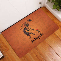 Kokopelli Tribal Rubber Doormat Native American Southwestern Petroglyph Patterns Sunset Landscape - Wonder Print Shop