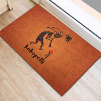 Kokopelli Tribal Rubber Doormat Native American Southwestern Petroglyph Patterns Sunset Landscape - Wonder Print Shop