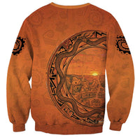 Kokopelli Tribal Sweatshirt Native American Southwestern Petroglyph Patterns Sunset Landscape - Wonder Print Shop