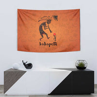 Kokopelli Tribal Tapestry Native American Southwestern Petroglyph Patterns Sunset Landscape - Wonder Print Shop