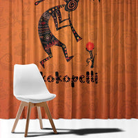 Kokopelli Tribal Window Curtain Native American Southwestern Petroglyph Patterns Sunset Landscape - Wonder Print Shop