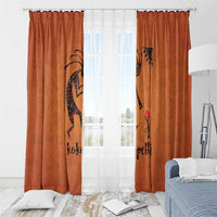 Kokopelli Tribal Window Curtain Native American Southwestern Petroglyph Patterns Sunset Landscape - Wonder Print Shop