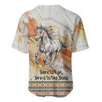 Native American Red Handprint Baseball Jersey Watercolor Paint Splash and Brave Horse Art - Wonder Print Shop