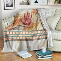 Native American Red Handprint Blanket Watercolor Paint Splash and Brave Horse Art - Wonder Print Shop
