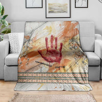 Native American Red Handprint Blanket Watercolor Paint Splash and Brave Horse Art - Wonder Print Shop