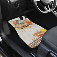 Native American Red Handprint Car Mats Watercolor Paint Splash and Brave Horse Art - Wonder Print Shop