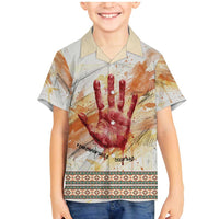 Native American Red Handprint Family Matching Mermaid Dress and Hawaiian Shirt Watercolor Paint Splash and Brave Horse Art - Wonder Print Shop