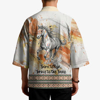 Native American Red Handprint Kimono Watercolor Paint Splash and Brave Horse Art - Wonder Print Shop