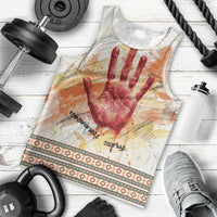 Native American Red Handprint Men Tank Top Watercolor Paint Splash and Brave Horse Art - Wonder Print Shop