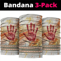 Native American Red Handprint Neck Gaiter Watercolor Paint Splash and Brave Horse Art - Wonder Print Shop