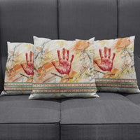 Native American Red Handprint Pillow Cover Watercolor Paint Splash and Brave Horse Art - Wonder Print Shop