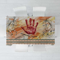 Native American Red Handprint Tablecloth Watercolor Paint Splash and Brave Horse Art - Wonder Print Shop
