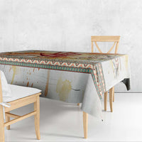 Native American Red Handprint Tablecloth Watercolor Paint Splash and Brave Horse Art - Wonder Print Shop