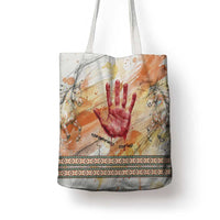 Native American Red Handprint Tote Bag Watercolor Paint Splash and Brave Horse Art - Wonder Print Shop