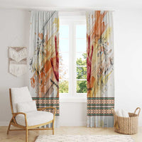 Native American Red Handprint Window Curtain Watercolor Paint Splash and Brave Horse Art - Wonder Print Shop