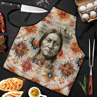 Sitting Bull Portrait Apron Native American Tipi with Feathers and Spears Indigenous Pride - Wonder Print Shop