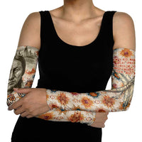 Sitting Bull Portrait Arm Sleeves Native American Tipi with Feathers and Spears Indigenous Pride - Wonder Print Shop