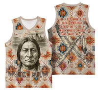 Sitting Bull Portrait Basketball Jersey Native American Tipi with Feathers and Spears Indigenous Pride - Wonder Print Shop
