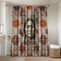 Sitting Bull Portrait Bathroom Set Native American Tipi with Feathers and Spears Indigenous Pride - Wonder Print Shop