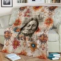 Sitting Bull Portrait Blanket Native American Tipi with Feathers and Spears Indigenous Pride - Wonder Print Shop