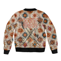 Sitting Bull Portrait Bomber Jacket Native American Tipi with Feathers and Spears Indigenous Pride - Wonder Print Shop