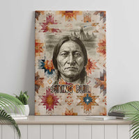 Sitting Bull Portrait Canvas Wall Art Native American Tipi with Feathers and Spears Indigenous Pride - Wonder Print Shop