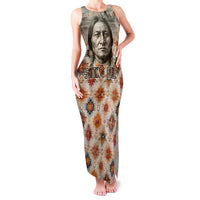 Sitting Bull Portrait Family Matching Tank Maxi Dress and Hawaiian Shirt Native American Tipi with Feathers and Spears Indigenous Pride - Wonder Print Shop