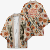 Sitting Bull Portrait Kimono Native American Tipi with Feathers and Spears Indigenous Pride - Wonder Print Shop