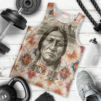 Sitting Bull Portrait Men Tank Top Native American Tipi with Feathers and Spears Indigenous Pride - Wonder Print Shop
