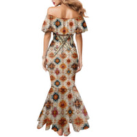 Sitting Bull Portrait Mermaid Dress Native American Tipi with Feathers and Spears Indigenous Pride - Wonder Print Shop