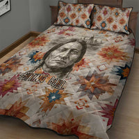 Sitting Bull Portrait Quilt Bed Set Native American Tipi with Feathers and Spears Indigenous Pride - Wonder Print Shop