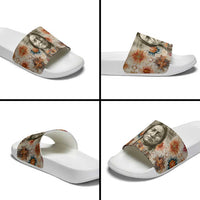 Sitting Bull Portrait Slide Sandals Native American Tipi with Feathers and Spears Indigenous Pride - Wonder Print Shop