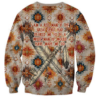 Sitting Bull Portrait Sweatshirt Native American Tipi with Feathers and Spears Indigenous Pride - Wonder Print Shop