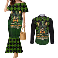 In My Veins Flows The Blood Of Irish Rebels Couples Matching Mermaid Dress and Long Sleeve Button Shirt
