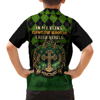 In My Veins Flows The Blood Of Irish Rebels Family Matching Off Shoulder Long Sleeve Dress and Hawaiian Shirt - Wonder Print Shop
