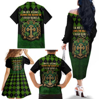 In My Veins Flows The Blood Of Irish Rebels Family Matching Off Shoulder Long Sleeve Dress and Hawaiian Shirt - Wonder Print Shop