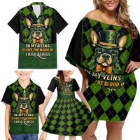 In My Veins Flows The Blood Of Irish Rebels Family Matching Off Shoulder Short Dress and Hawaiian Shirt - Wonder Print Shop