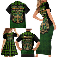 In My Veins Flows The Blood Of Irish Rebels Family Matching Short Sleeve Bodycon Dress and Hawaiian Shirt - Wonder Print Shop