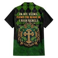 In My Veins Flows The Blood Of Irish Rebels Family Matching Short Sleeve Bodycon Dress and Hawaiian Shirt - Wonder Print Shop