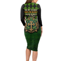 In My Veins Flows The Blood Of Irish Rebels Long Sleeve Bodycon Dress - Wonder Print Shop