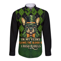 In My Veins Flows The Blood Of Irish Rebels Long Sleeve Button Shirt - Wonder Print Shop