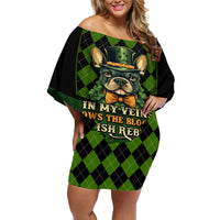 In My Veins Flows The Blood Of Irish Rebels Off Shoulder Short Dress - Wonder Print Shop