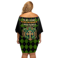 In My Veins Flows The Blood Of Irish Rebels Off Shoulder Short Dress - Wonder Print Shop