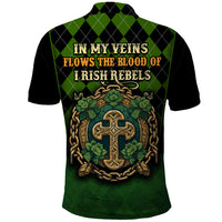 In My Veins Flows The Blood Of Irish Rebels Polo Shirt - Wonder Print Shop