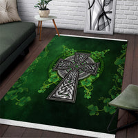 Irish Cross Mix With Shamrock Floral Area Rug - Wonder Print Shop