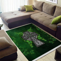 Irish Cross Mix With Shamrock Floral Area Rug - Wonder Print Shop