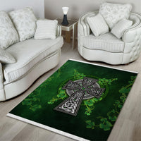 Irish Cross Mix With Shamrock Floral Area Rug - Wonder Print Shop